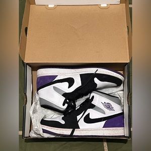 Jordan 1 Mid SE Court Purple and White